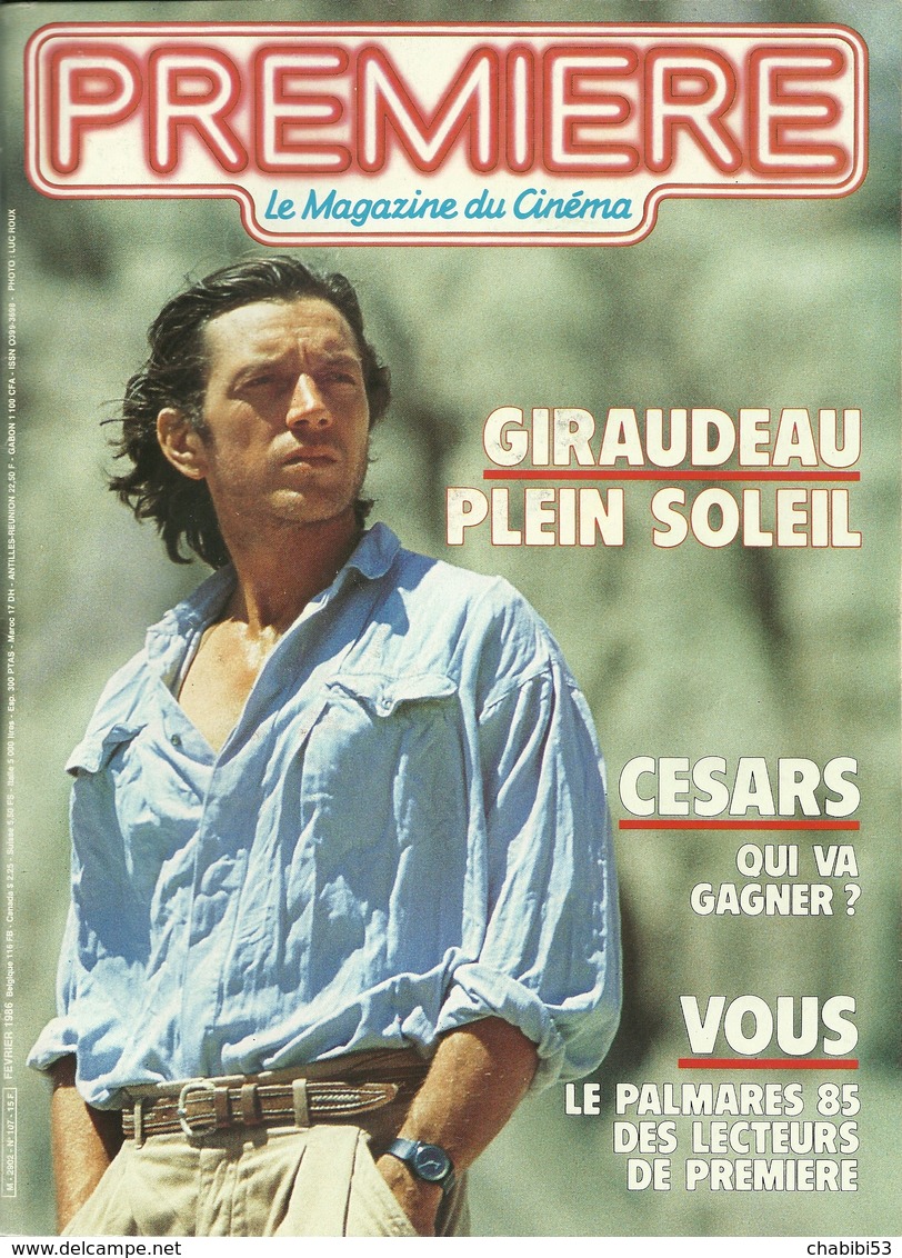PREMIERE - N° 107 De 1986 - Bernard GIRAUDEAU - Cinéma