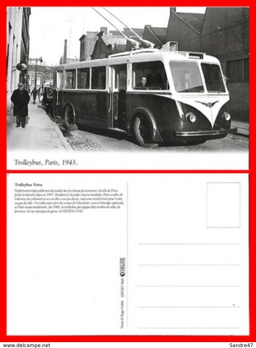 CPSM/gf TRANSPORTS. Trolleybus, Paris 1943...I0543 - Bus & Autocars