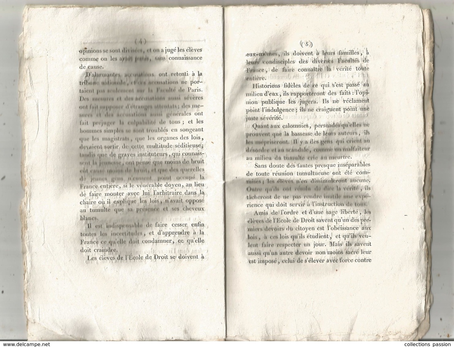 Relation Des événemens Qui Ont Eu Lieu à La Faculté De Droit De Paris,29 Juin,1 Er,2et3 Juillet 1819 , Frais Fr 3.50 E - Non Classés