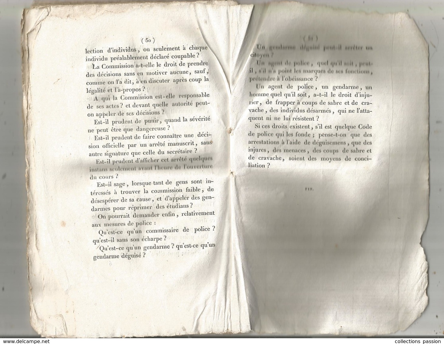 Relation Des événemens Qui Ont Eu Lieu à La Faculté De Droit De Paris,29 Juin,1 Er,2et3 Juillet 1819 , Frais Fr 3.50 E - Non Classés