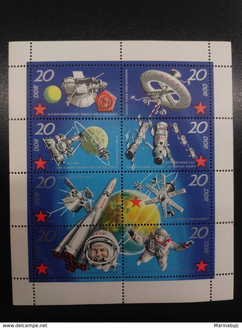 W) 1971 GERMANY, SOVIET SPACE RESEARCH, PLANETS ASTRONAUTAS SATELITES MNH - Unused Stamps