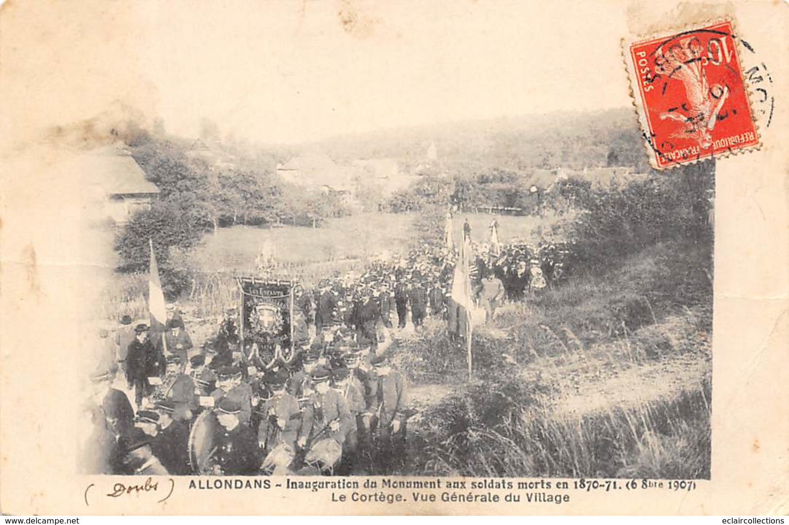 Allondans      25      Inauguration Du Monuments Des Vétérans  1870/1871           ( Pli Milieu Voir Scan) - Sonstige & Ohne Zuordnung