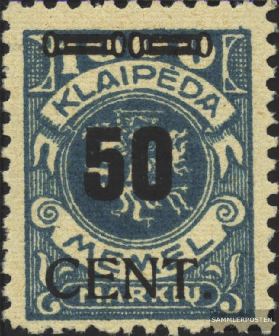 Memelgebiet 191 Con Fold 1923 Complementare Issue - Memel (Klaipeda) 1923