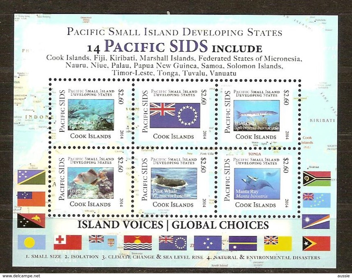 Cook Islands 2014 Yvertn° Bloc 243  *** MNH  Cote 27,50 Euro Faune Marine Poissons Vissen Fish - Cook