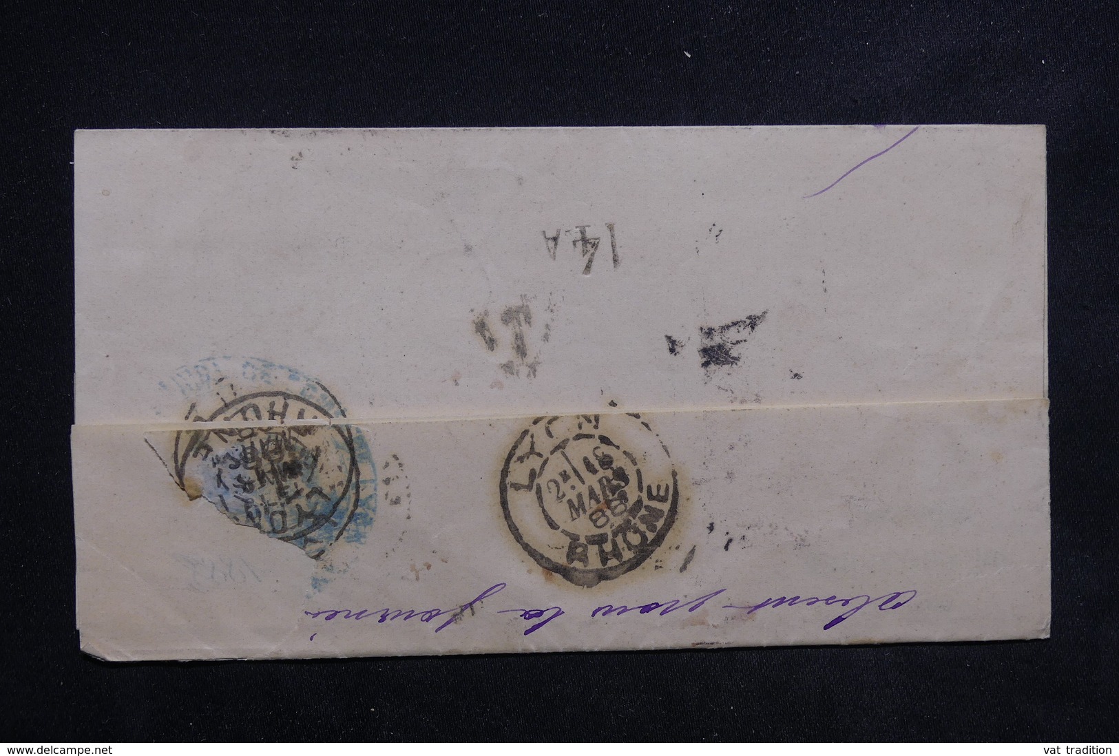 FRANCE - Taxe De Lyon Sur Lettre En 1888 - L 22470 - 1859-1959 Lettres & Documents