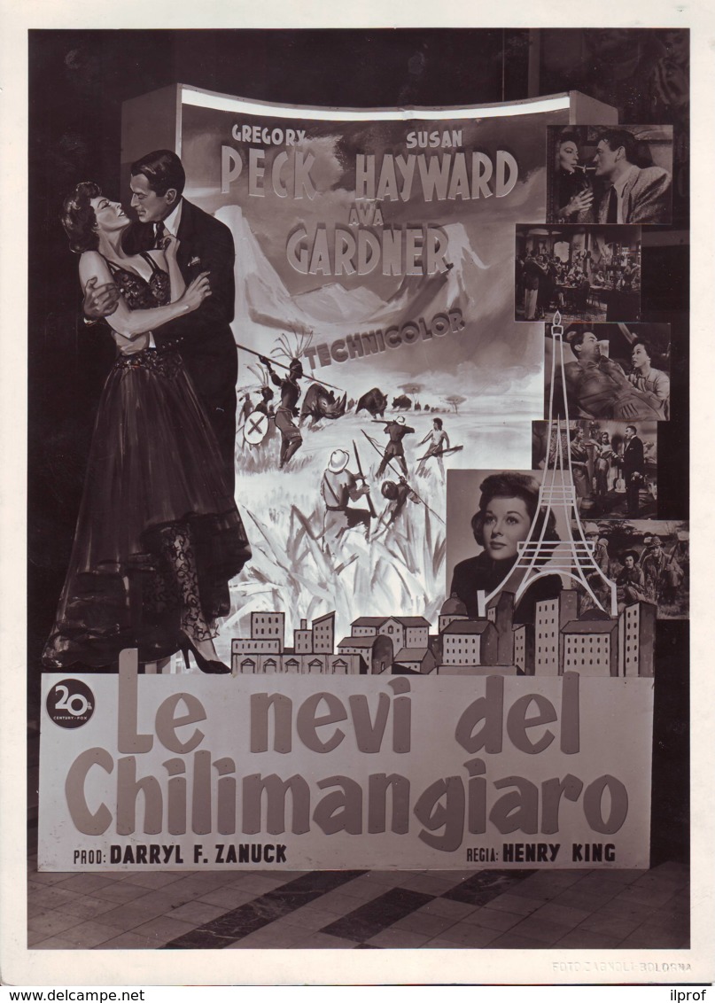 Manifesto Film Le Nevi Del Kilimangiaro,  Foto  In Cinema Bologna  1952 - Posters