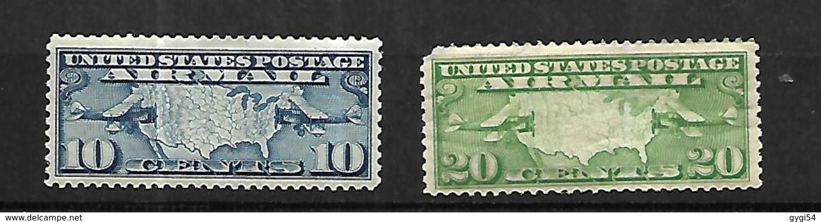 USA   Poste Aérienne 1926      Cat Yt N° 7 Et 9   N*   MLH - 1b. 1918-1940 Unused