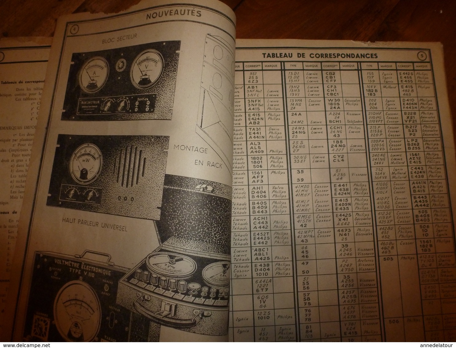 Rare Document Technique LAMPES RADIO Et RADIO CONTRÔLE  ,Rue Boileau - LYON (Corresp.,Brochage,Rempl.,Norme,Classt;etc - Literatuur & Schema's