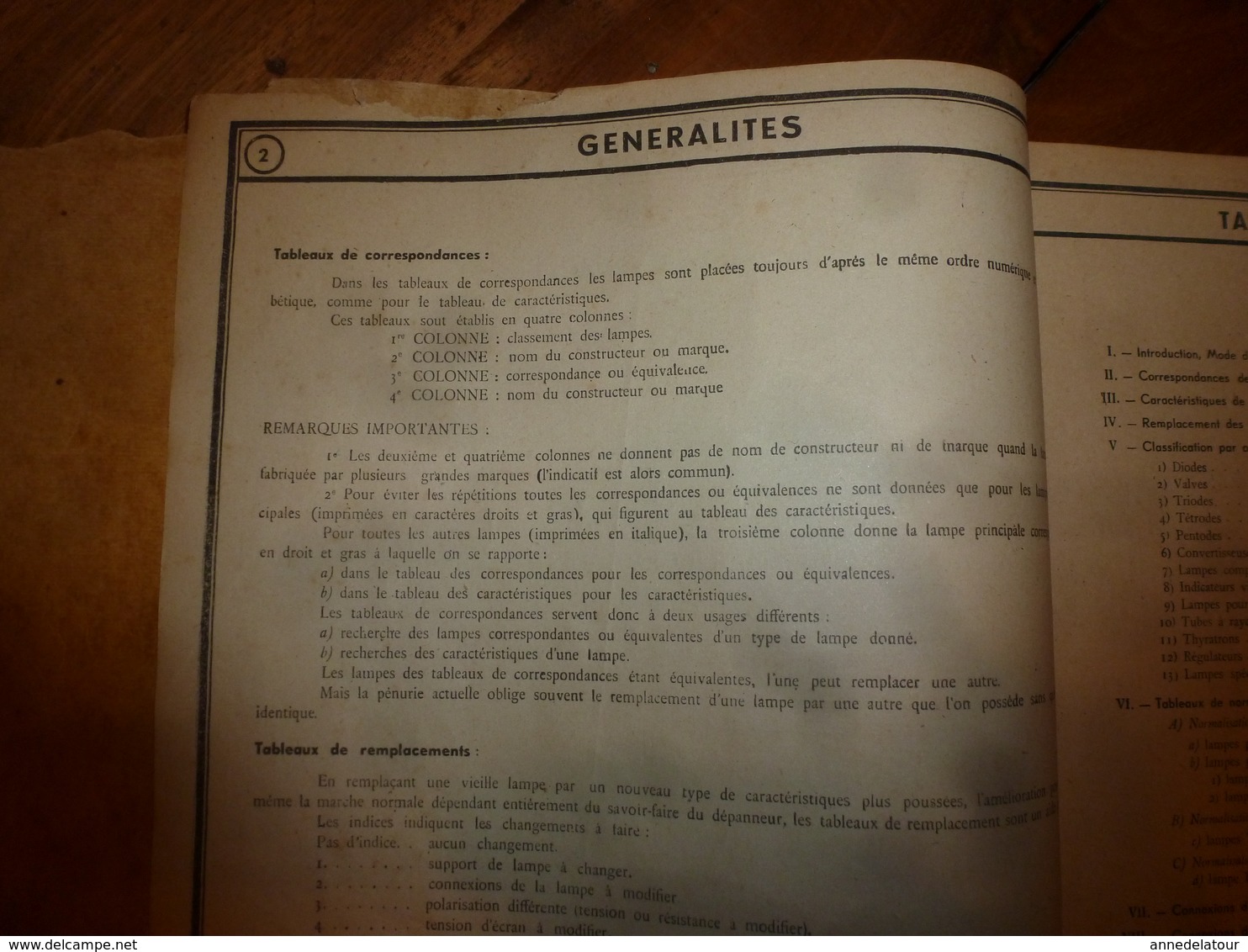 rare document technique LAMPES RADIO et RADIO CONTRÔLE  ,Rue Boileau - LYON (Corresp.,Brochage,Rempl.,Norme,Classt;etc