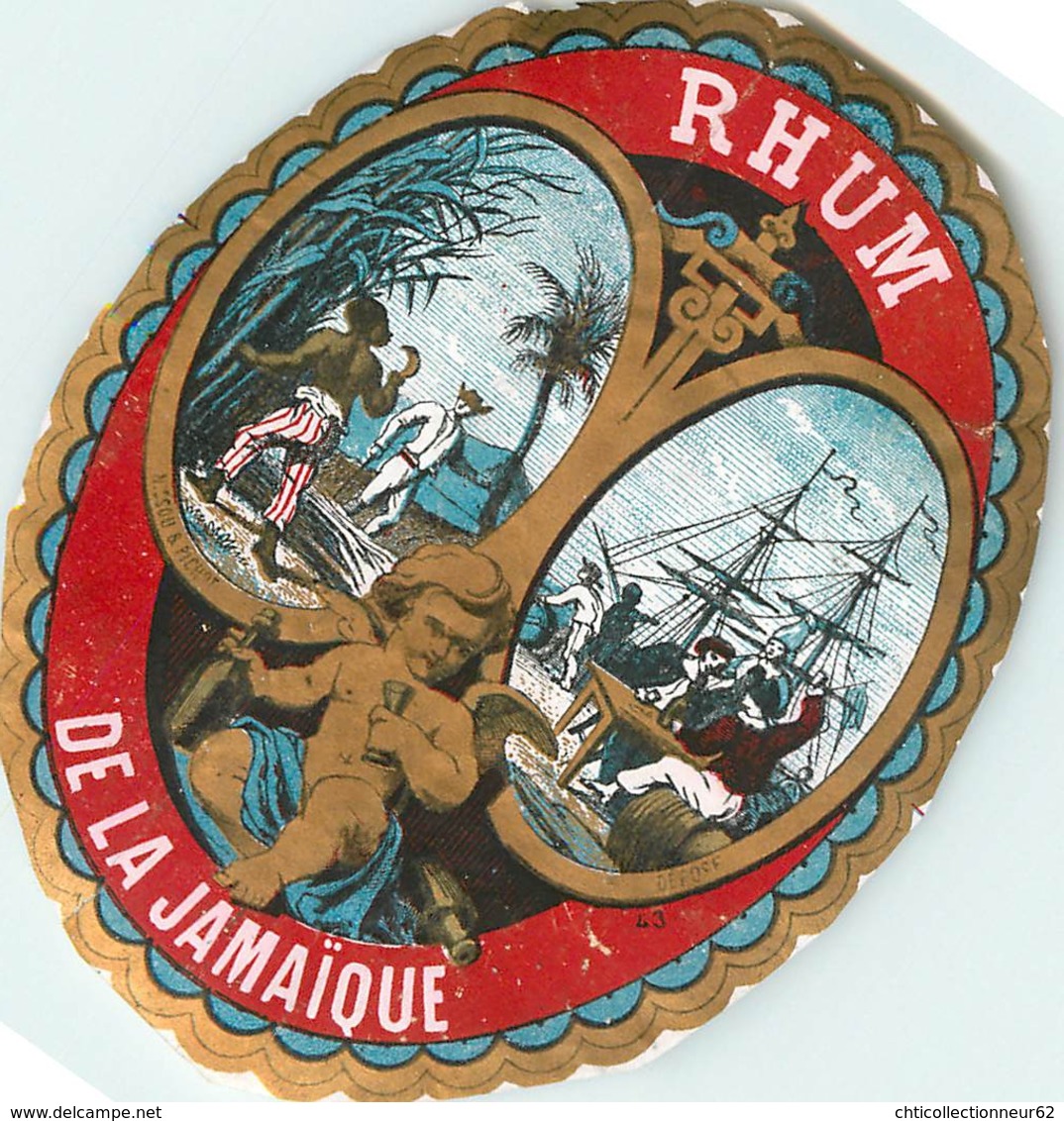 Ancienne Étiquette A3 LIQUEUR RHUM DE JAMAIQUE - Rhum