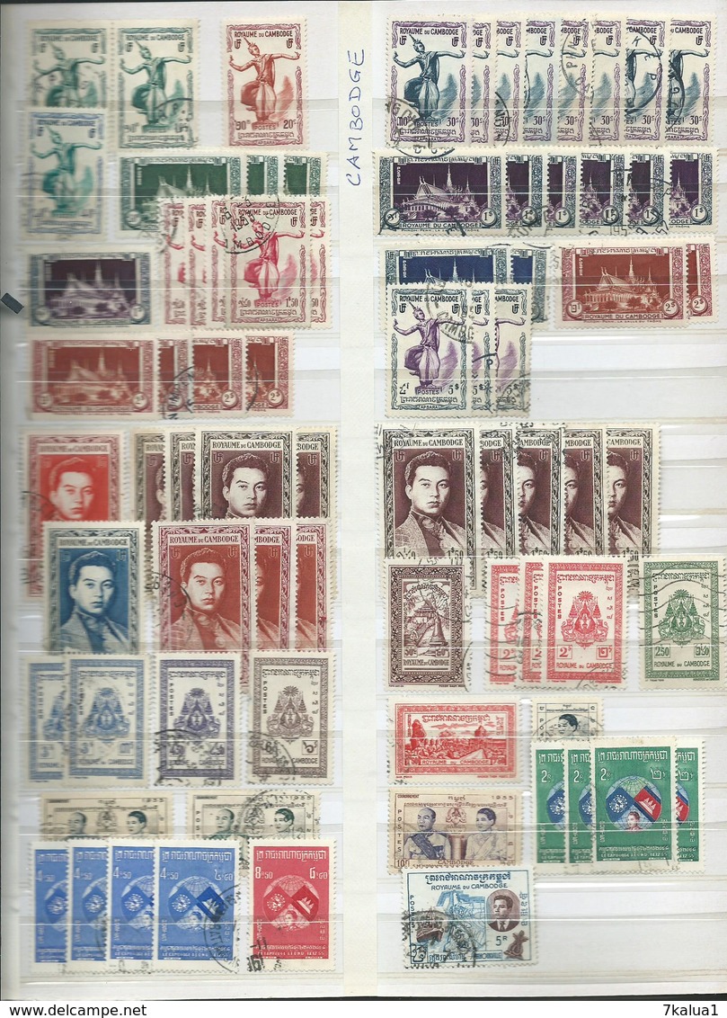 CAMBODGE Et LAOS (période Union Française) Sur 4 Pages. - Collections (en Albums)