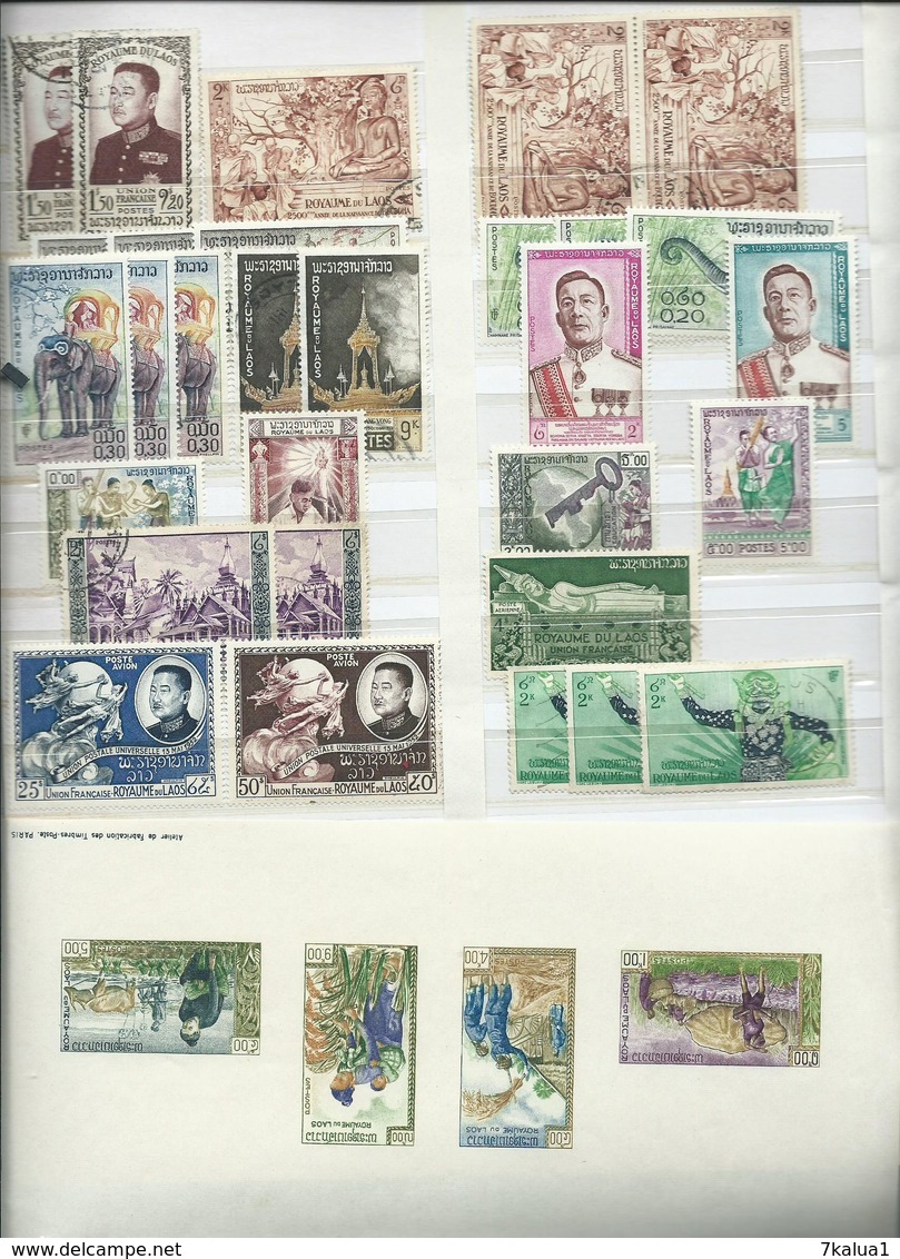 CAMBODGE Et LAOS (période Union Française) Sur 4 Pages. - Collections (en Albums)