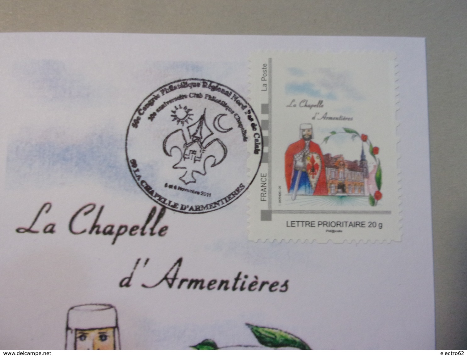 Carte Postale La Chapelle D'Armentières, Géant Du Courtembus, Dessin Alain Vandenhende - Carnaval