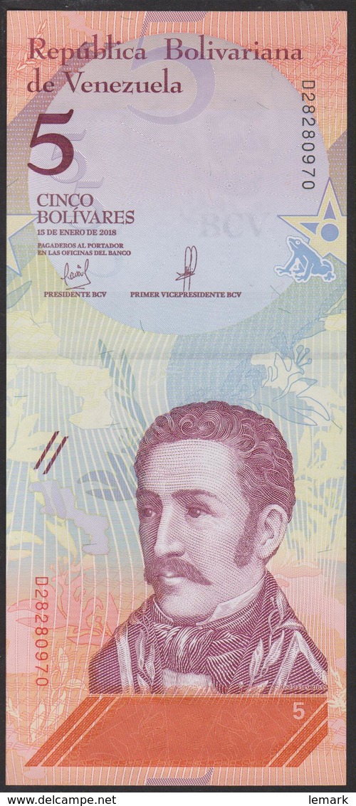 Venezuela 5 Bolivares 2018 Pnew UNC - Venezuela