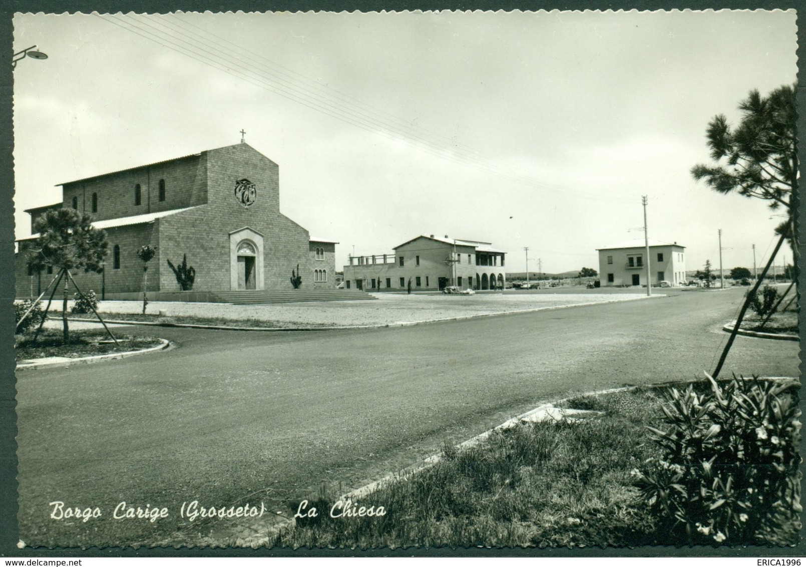 CARTOLINA - CV1736 BORGO CARIGE (Grosseto GR) La Chiesa, FG, Viaggiata 1962, Ottime Condizioni - Grosseto