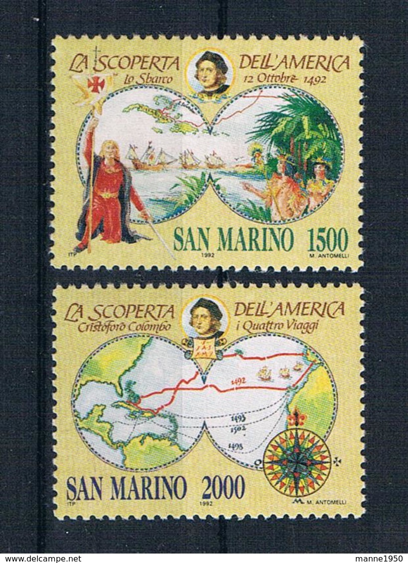 San Marino 1992 Kolumbus Mi.Nr. 1493/94 Kpl. Satz ** - Ungebraucht