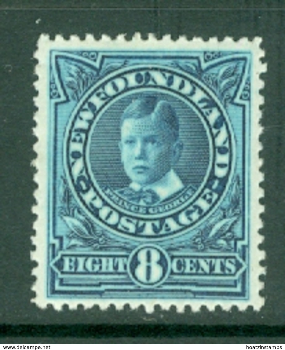 Newfoundland: 1911/16   Prince George   SG123     8c  Aniline Blue    MH - 1908-1947