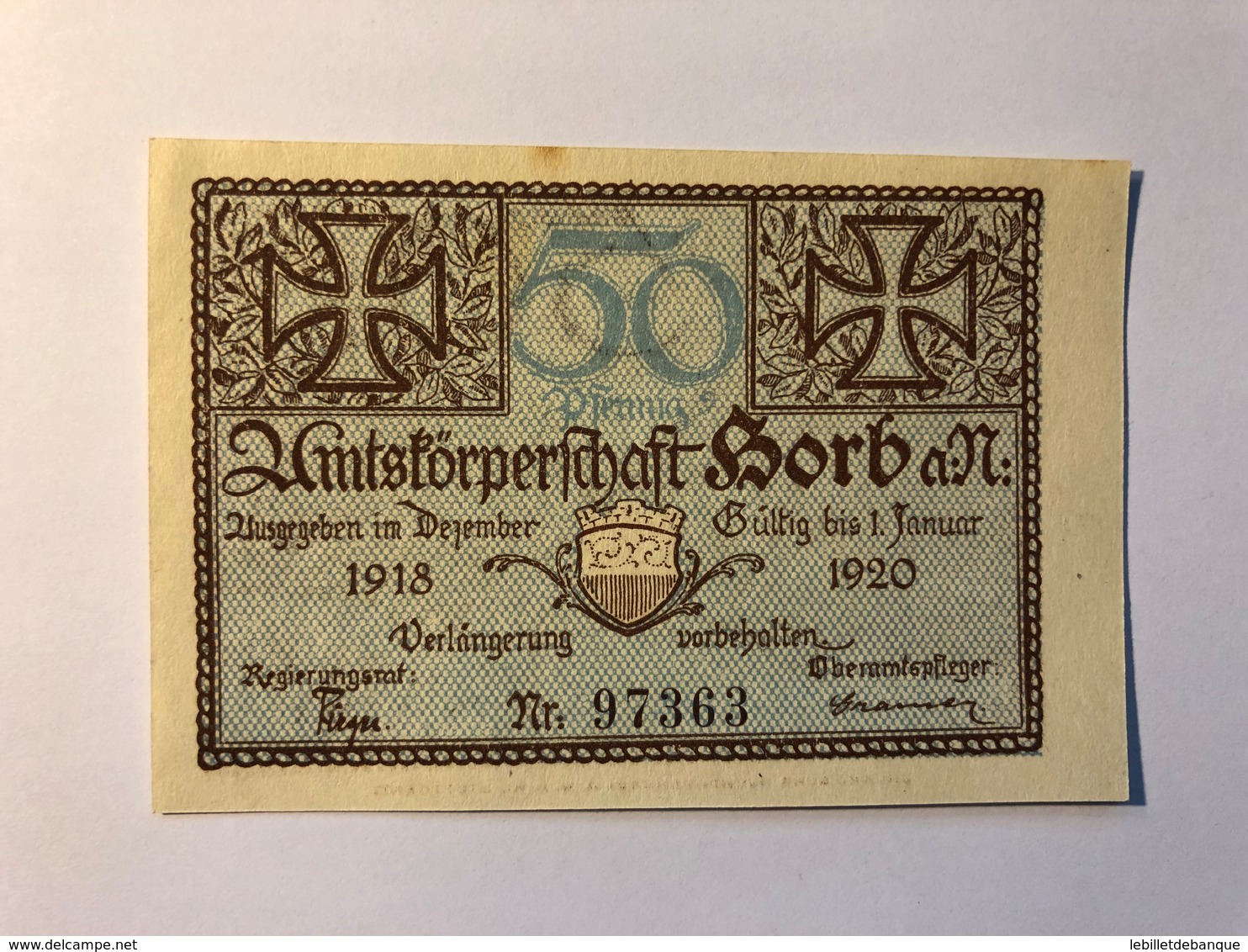 Allemagne Notgeld Horb 50 Pfennig - Collections