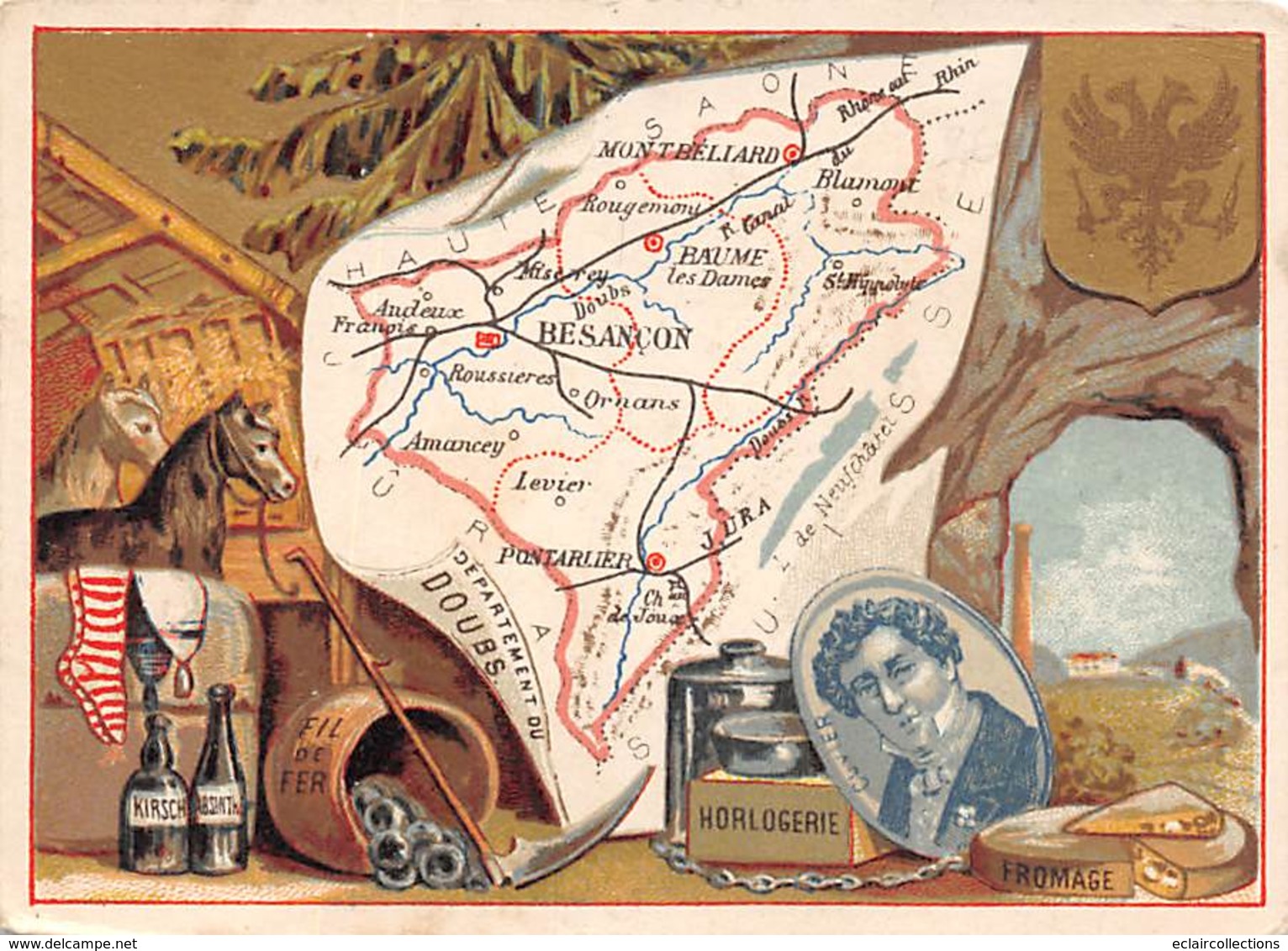 Département Du Doubs          25      Image Du Département. 11.5x8.5.      Cuvier            (voir Scan) - Otros & Sin Clasificación