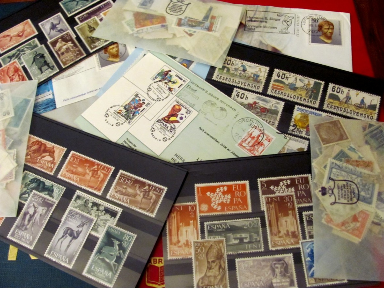 Carton with stamps in albums from estate. Many stamps are in MNH ** condition. All as schown, but not all has been pics