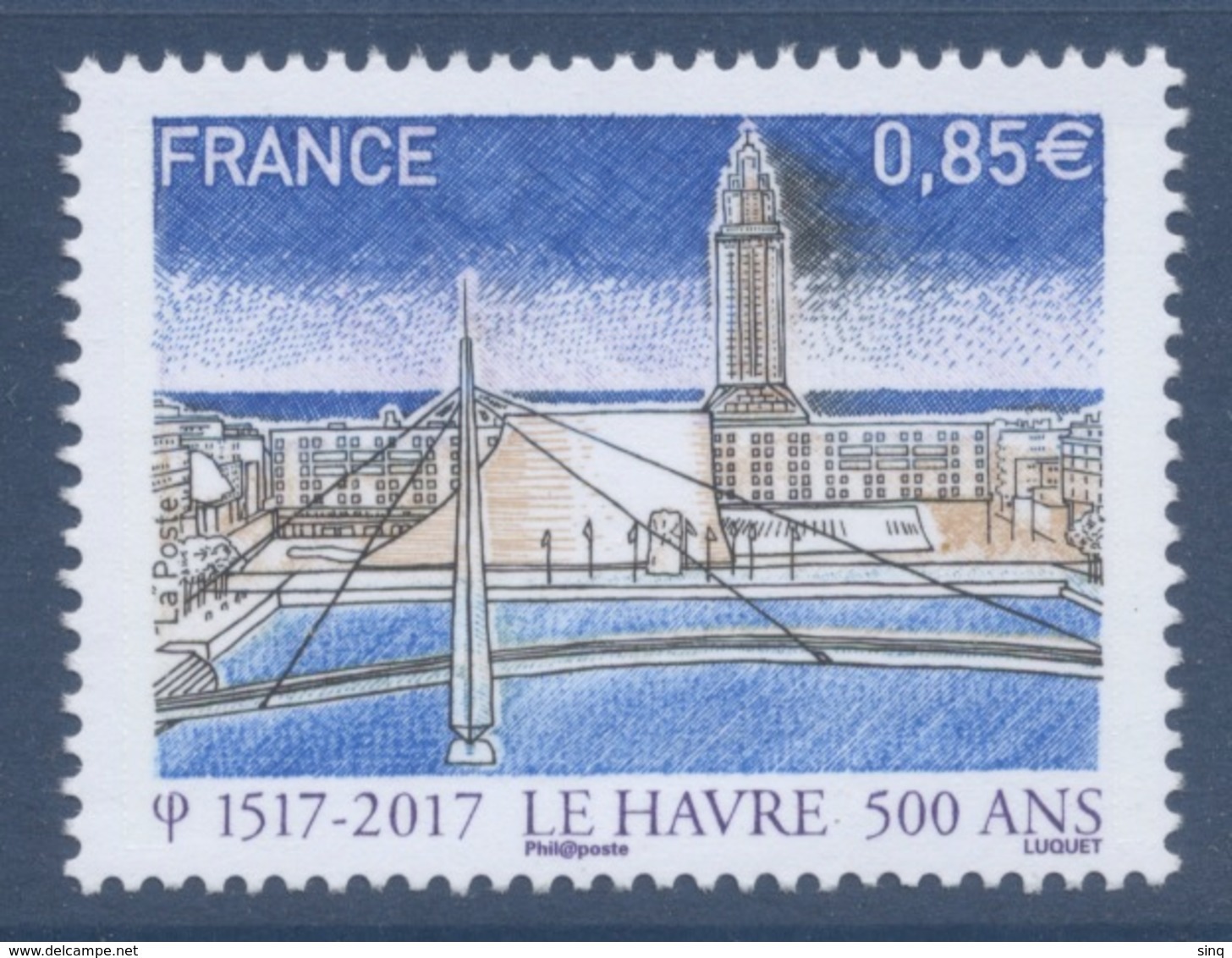 N° 5166 500e Anniversaire De La Fondation Du Havre Faciale 0,85 Euro - Neufs