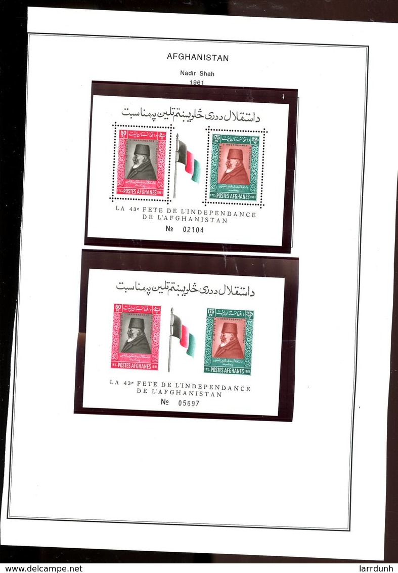 Afghanistan 508-509 Nadir Shah Independence Day Souvenir Sheet Perf Imperf MNH 1961 A04s - Afghanistan