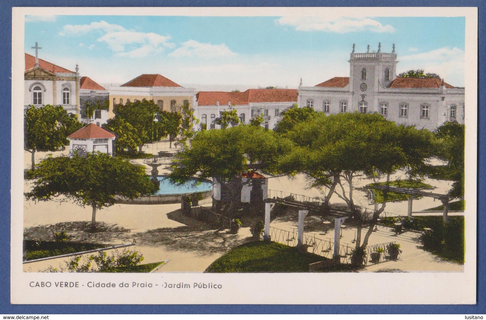 Cabo Verde - Ilha De Santiago - Cidade Da Praia Jardim Publico  - 1940s Real Photo Postcard - Cap Vert