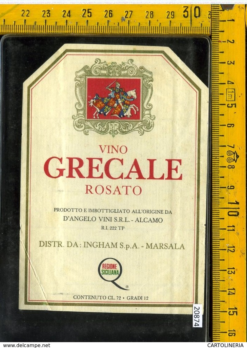 Etichetta Vino Liquore Grecale Rosato Alcamo-Marsala - Altri & Non Classificati