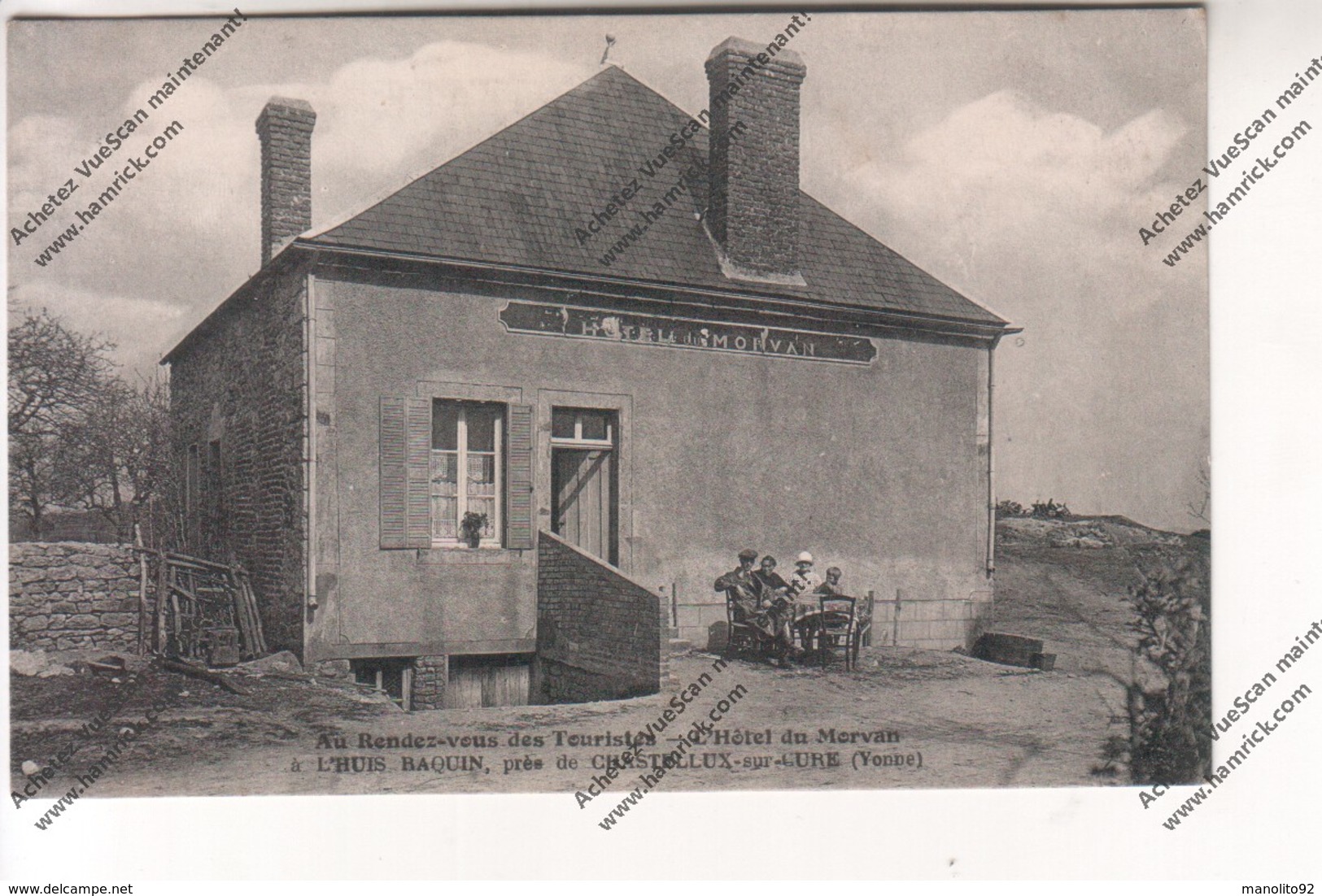 TRES RARE CPA L'HUIS RAQUIN (89) Près Chastellux : Au Rendez Vous Des Touristes - Hôtel Du Morvan - Autres & Non Classés