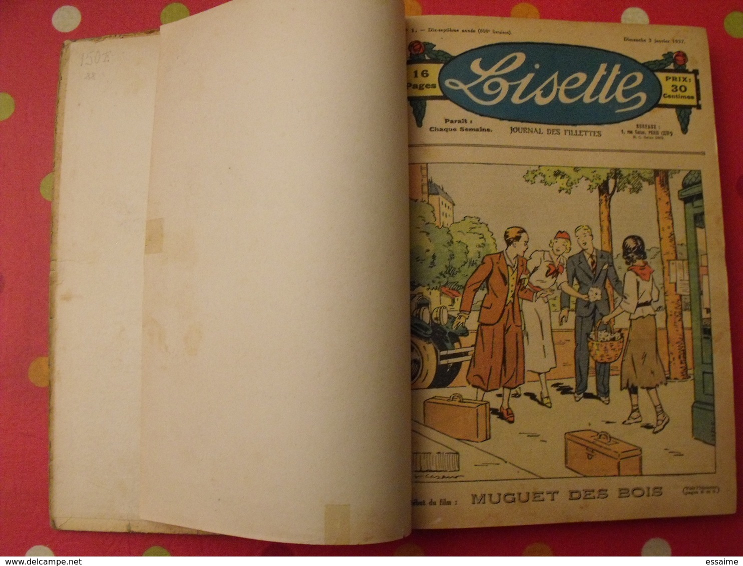 Lisette, Album XX. 1er Semestre 1937. Recueil Reliure Le Rallic Levesque Louys Cazaro - Lisette