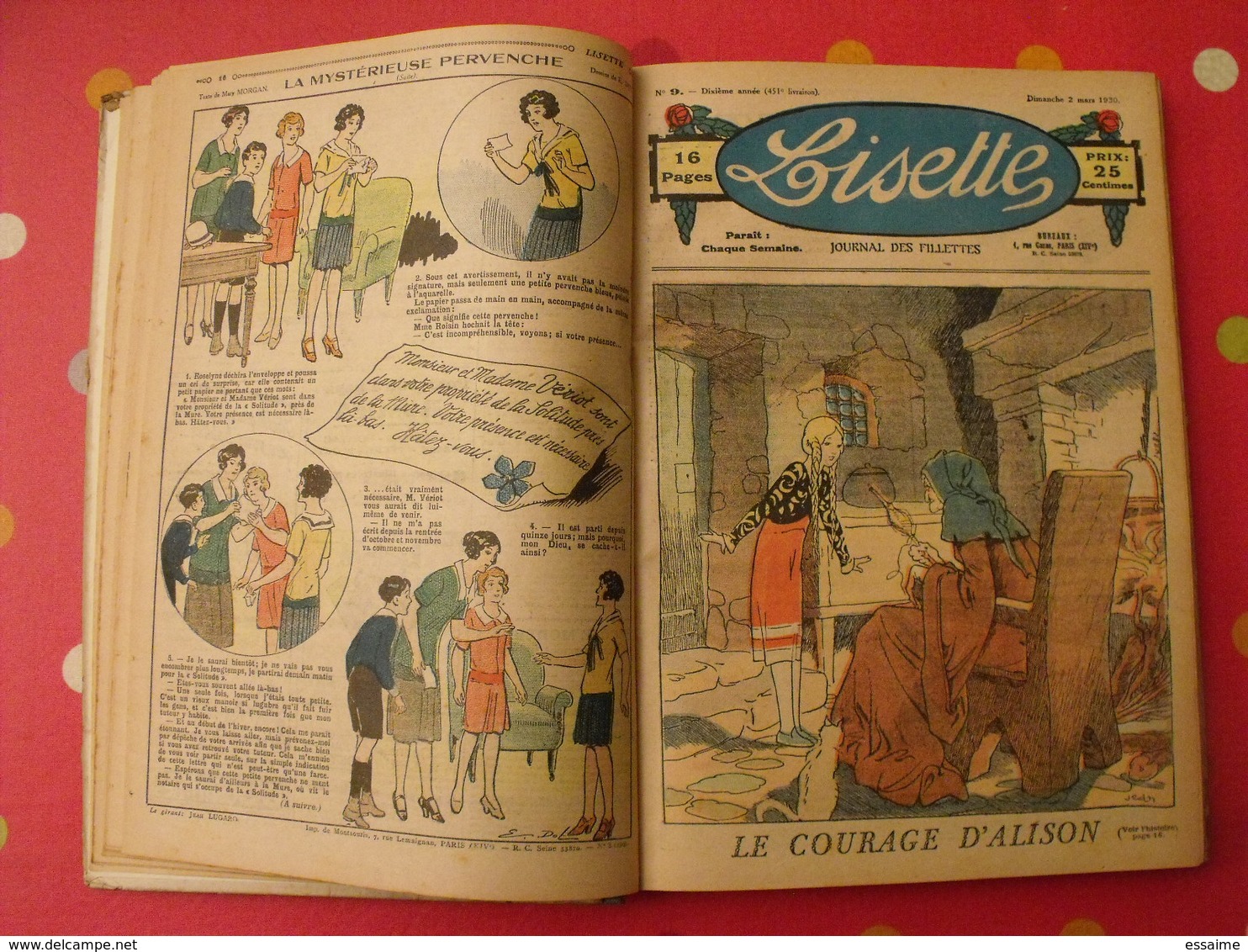 Lisette, album 6 VI. 1930. recueil reliure. le rallic levesque maitrejean cuvillier bourdin dot