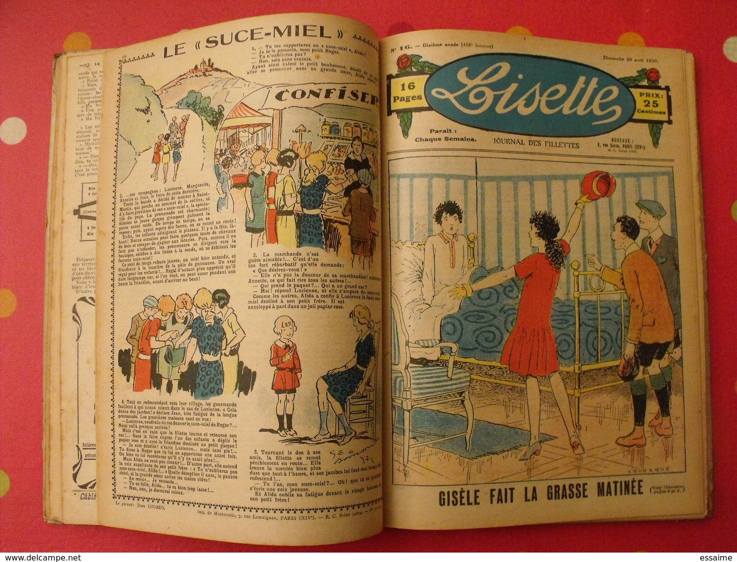 Lisette, album 6 VI. 1930. recueil reliure. le rallic levesque maitrejean cuvillier bourdin dot