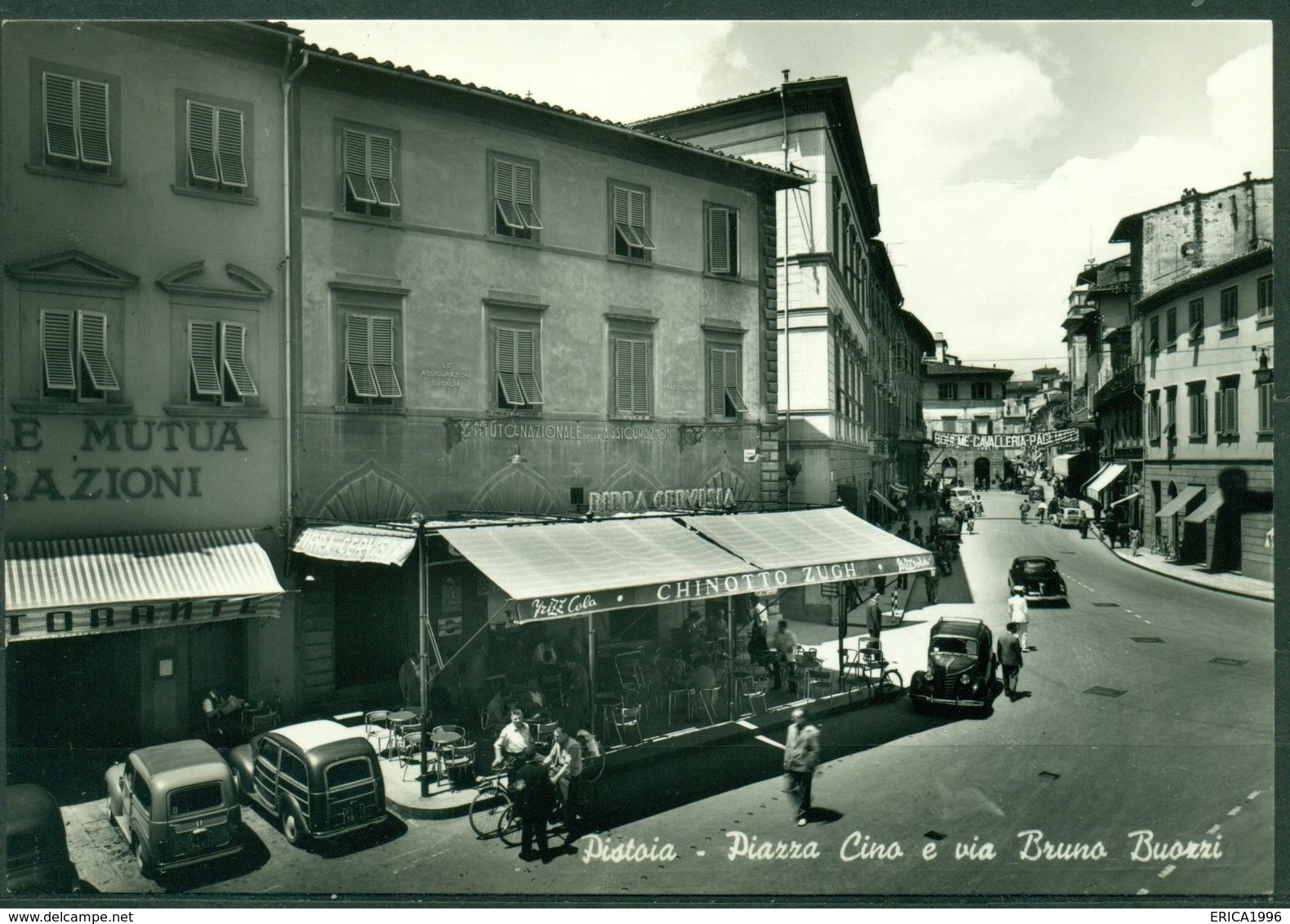 CARTOLINA - CV1777 PISTOIA (PT) Piazza Cino E Via Buozzi, FG, Viaggiata 1957, Ottime Condizioni - Pistoia