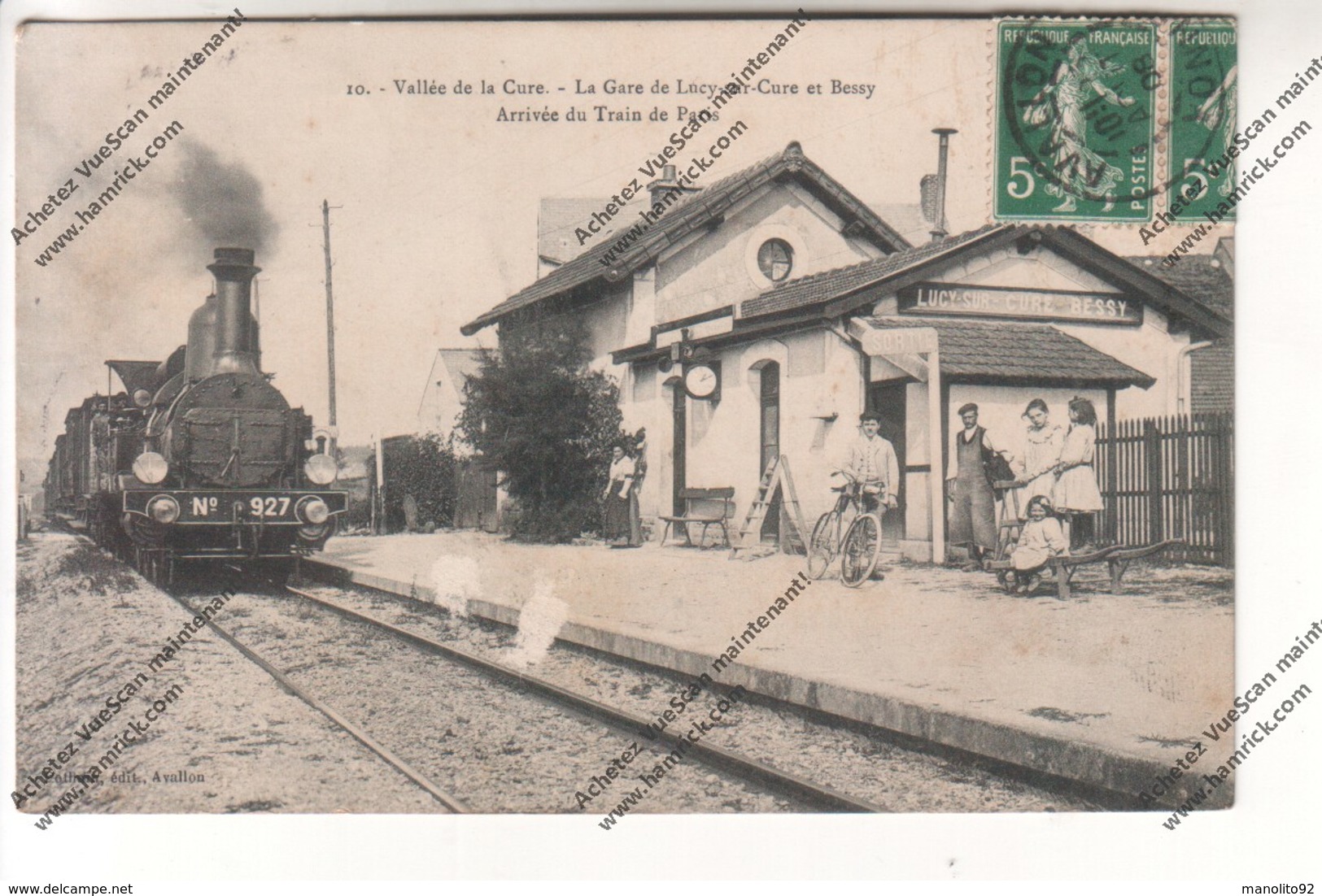 CPA Vallée De La Cure (89) : La Gare De Lucy Sur Cure Et Bessy - Arrivée Du Train De Paris - Autres & Non Classés