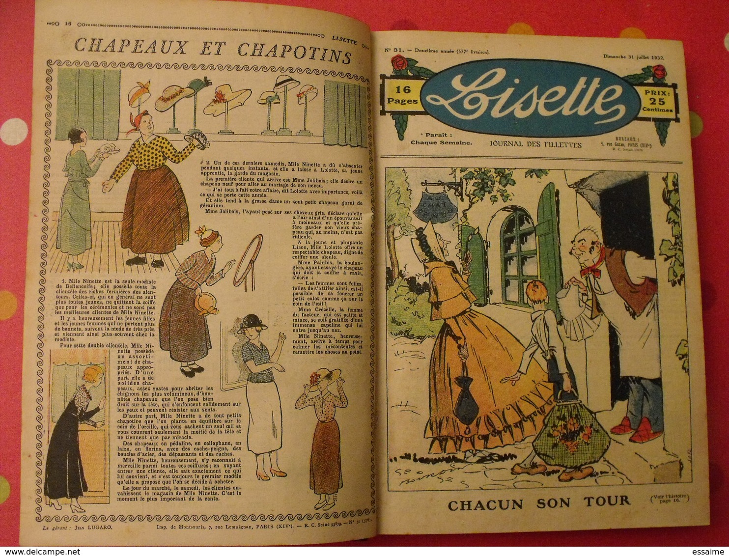Lisette, Album 11 XI. 1932-1933. Recueil Reliure. Le Rallic Levesque Maitrejean Cuvillier Bourdin Dot - Lisette