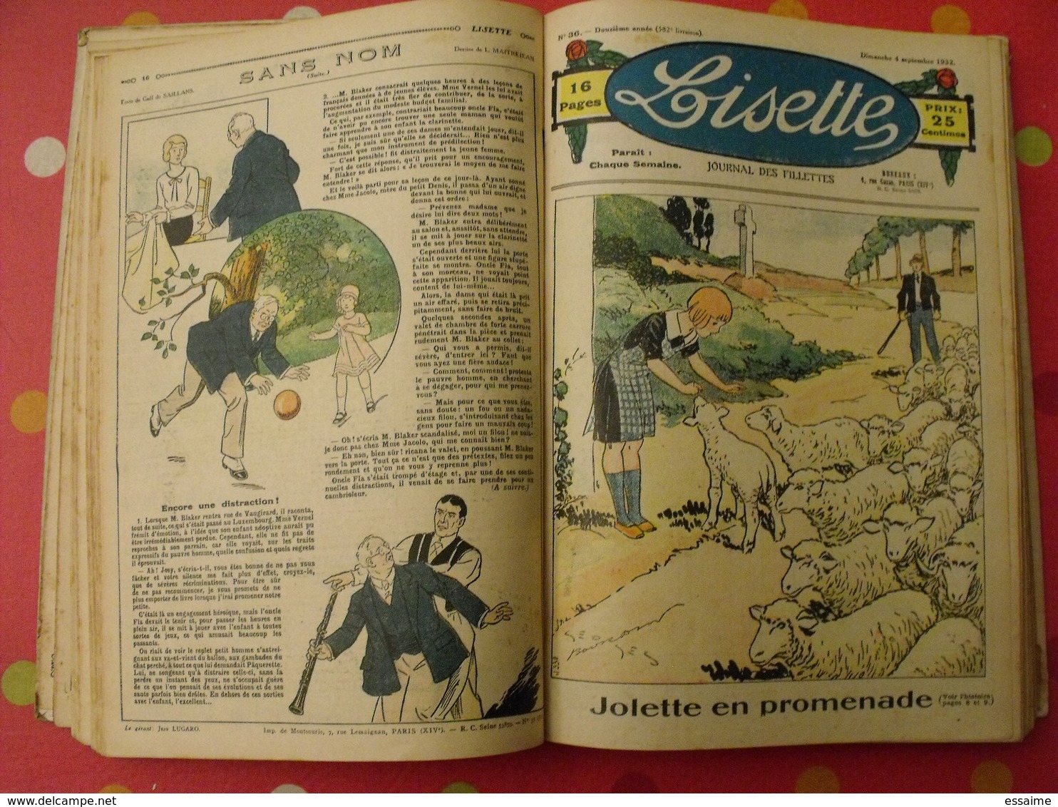 Lisette, album 11 XI. 1932-1933. recueil reliure. le rallic levesque maitrejean cuvillier bourdin dot
