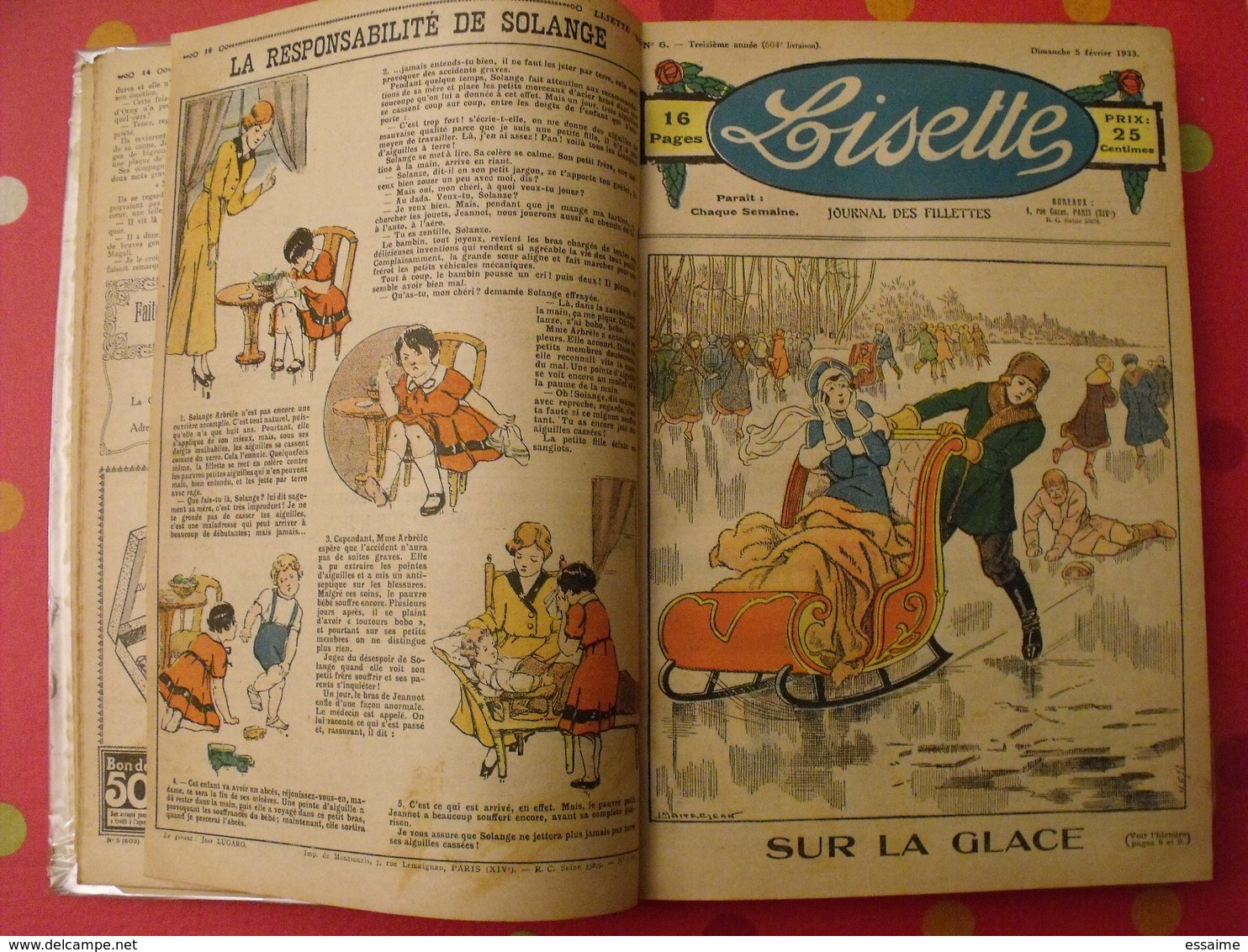 Lisette, Album 12 XII. 1933. Recueil Reliure. Le Rallic Levesque Maitrejean Cuvillier Bourdin Dot Petite Annie Mc Clure - Lisette