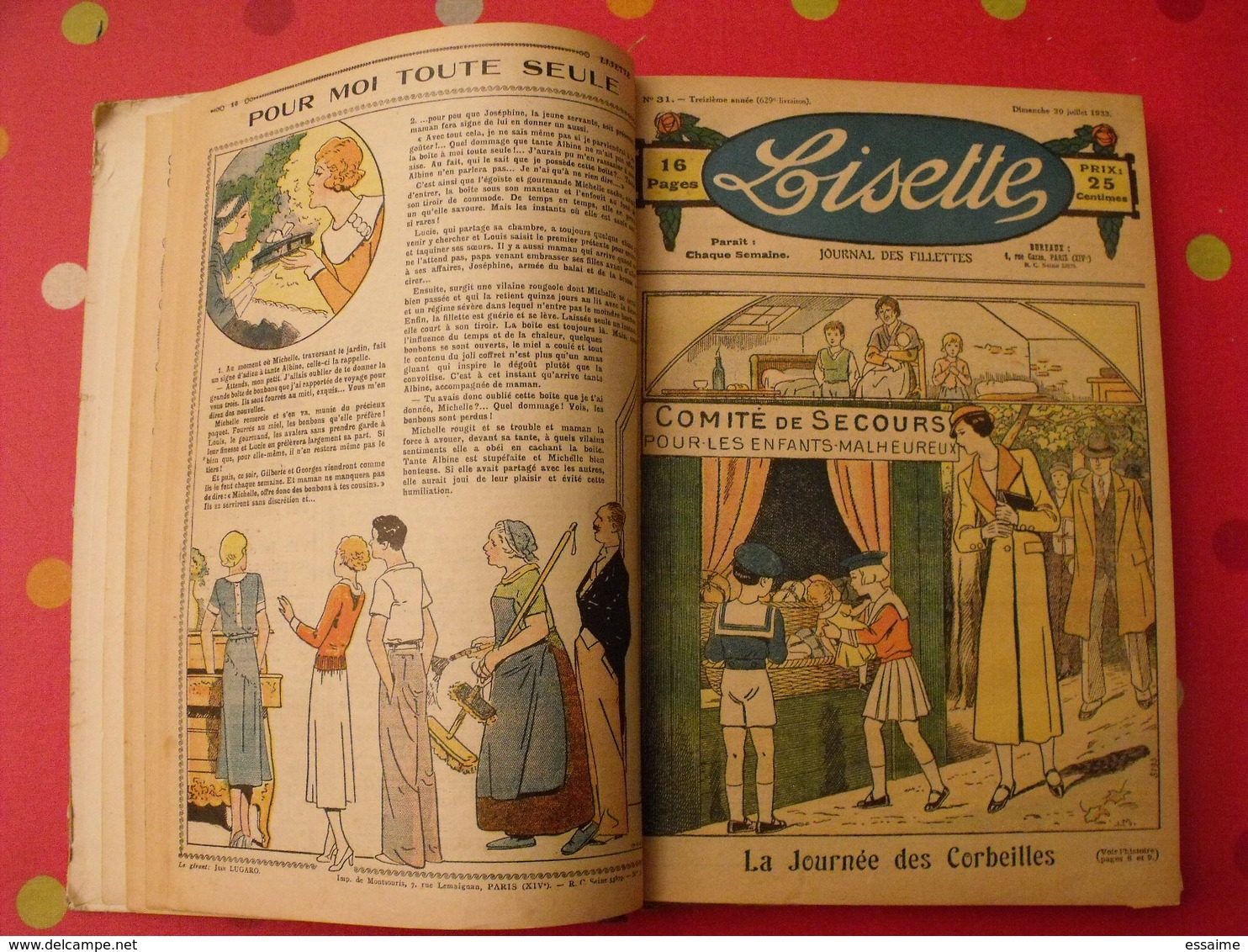 Lisette, Album 13 XIII. 1933. Recueil Reliure. Le Rallic Levesque Maitrejean Cuvillier Bourdin Dot Petite Annie Mc Clure - Lisette