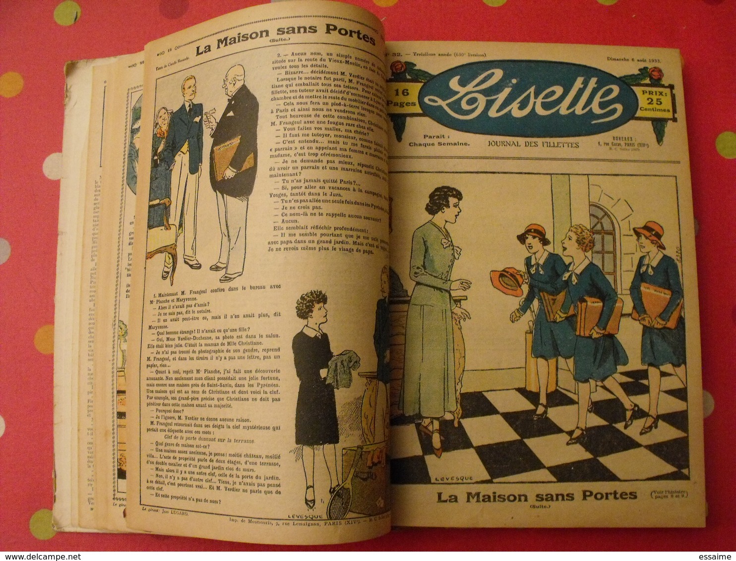 Lisette, album 13 XIII. 1933. recueil reliure. le rallic levesque maitrejean cuvillier bourdin dot petite annie mc clure