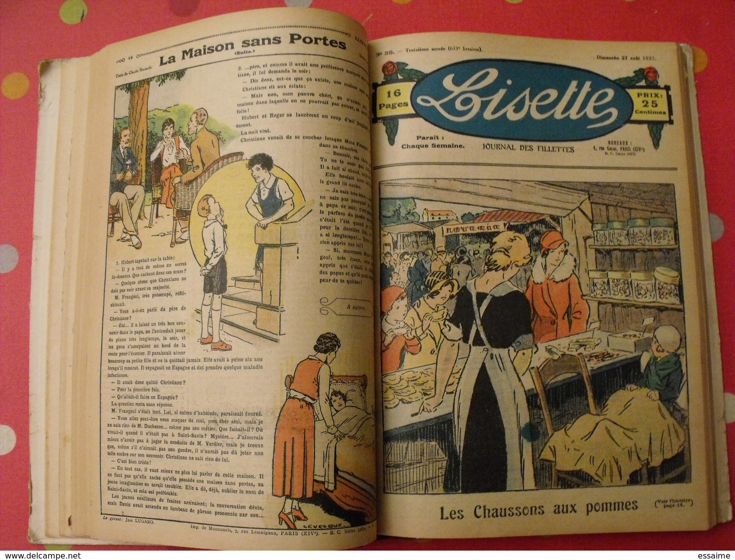 Lisette, album 13 XIII. 1933. recueil reliure. le rallic levesque maitrejean cuvillier bourdin dot petite annie mc clure