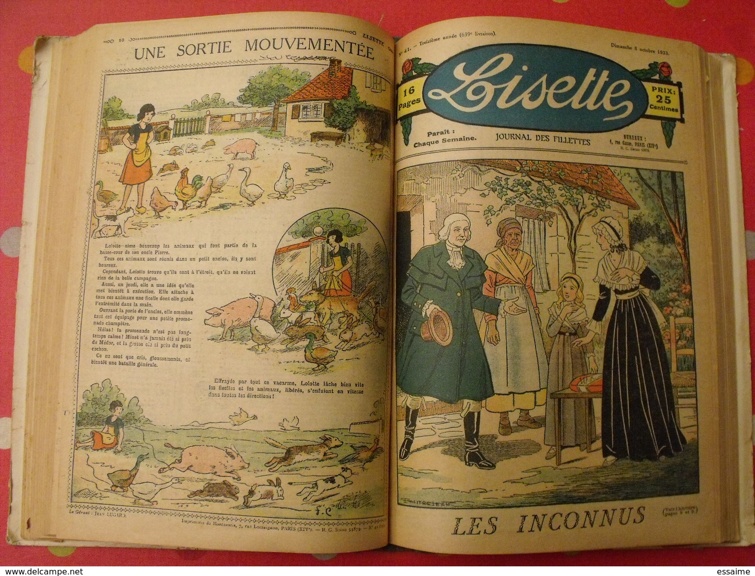 Lisette, album 13 XIII. 1933. recueil reliure. le rallic levesque maitrejean cuvillier bourdin dot petite annie mc clure