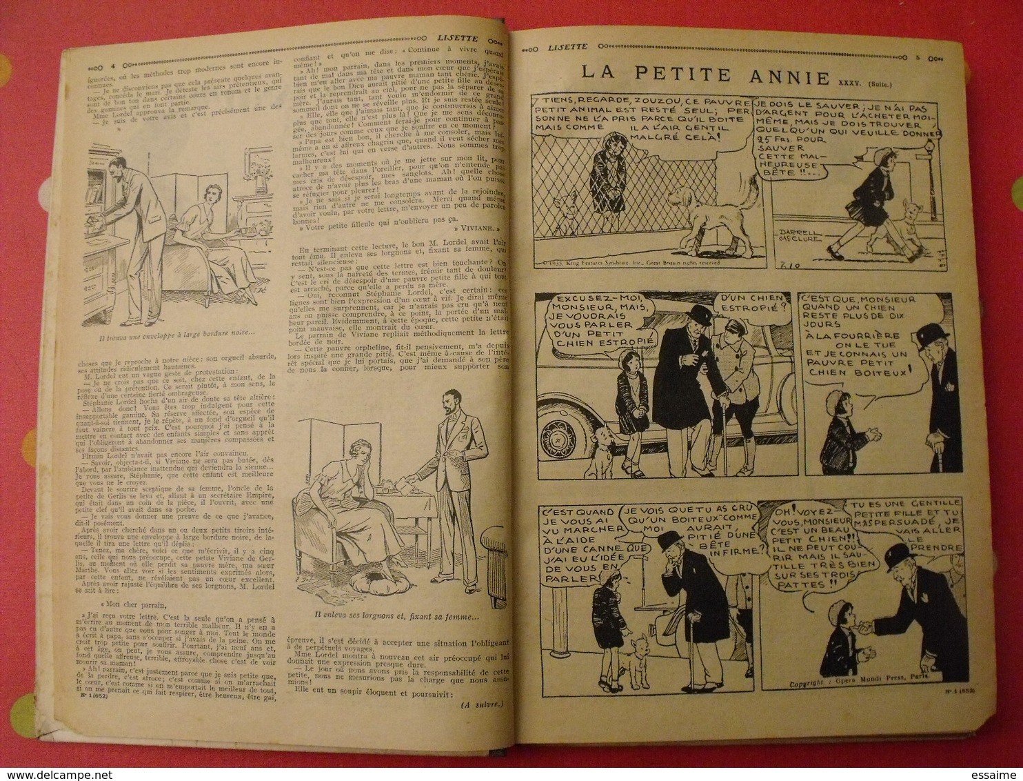 Lisette, Album 14 XIV. 1934. Recueil Reliure. Le Rallic Levesque Maitrejean Cuvillier Bourdin Dot Petite Annie Mc Clure - Lisette