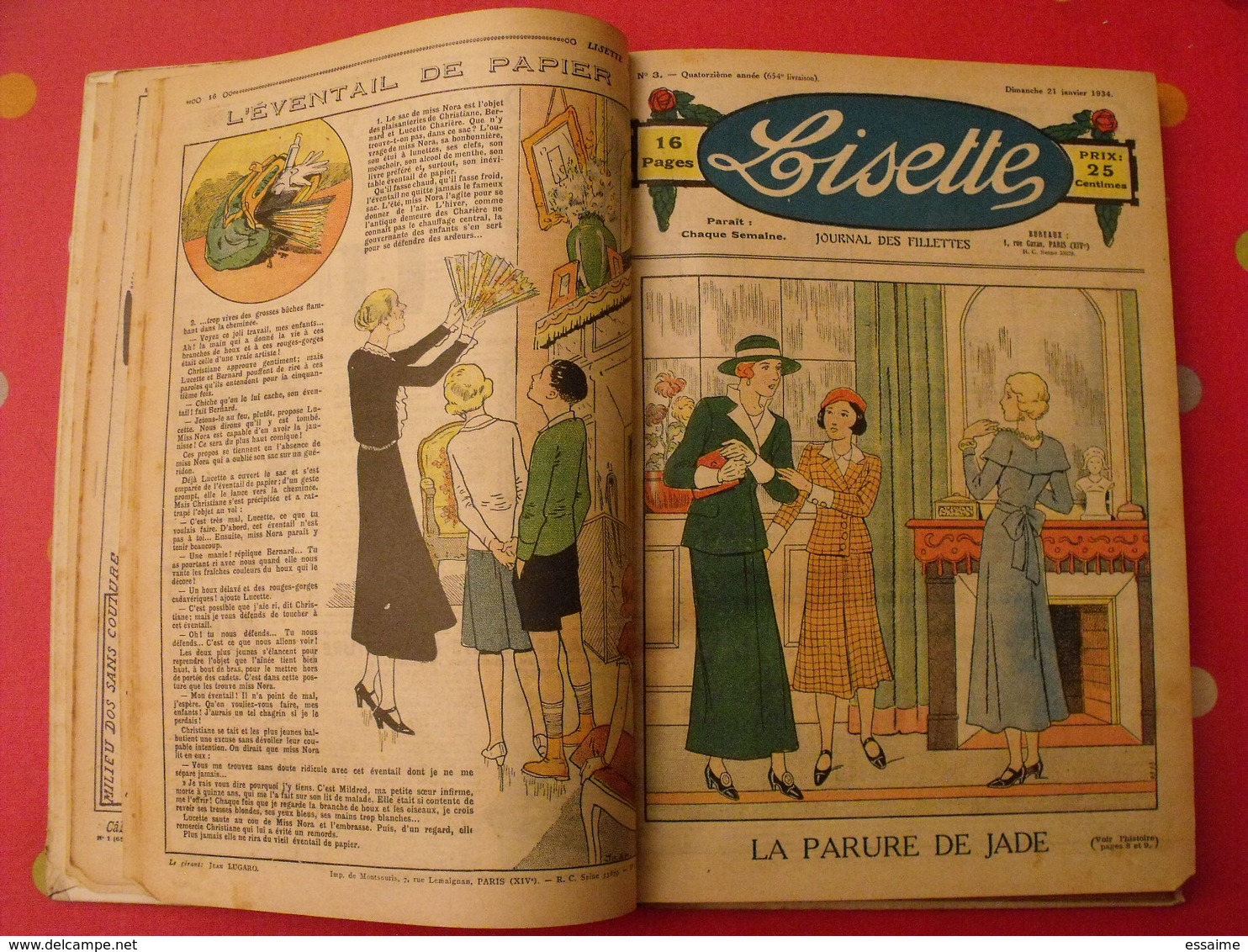 Lisette, album 14 XIV. 1934. recueil reliure. le rallic levesque maitrejean cuvillier bourdin dot petite annie mc clure