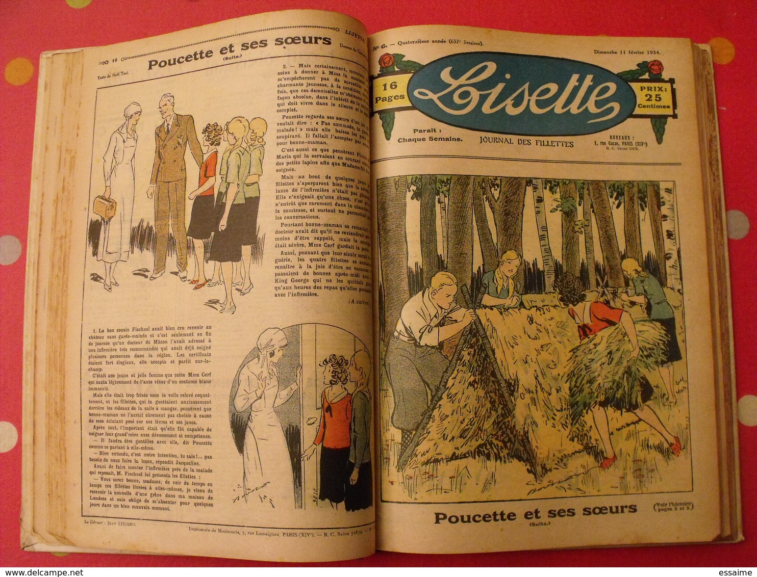 Lisette, album 14 XIV. 1934. recueil reliure. le rallic levesque maitrejean cuvillier bourdin dot petite annie mc clure