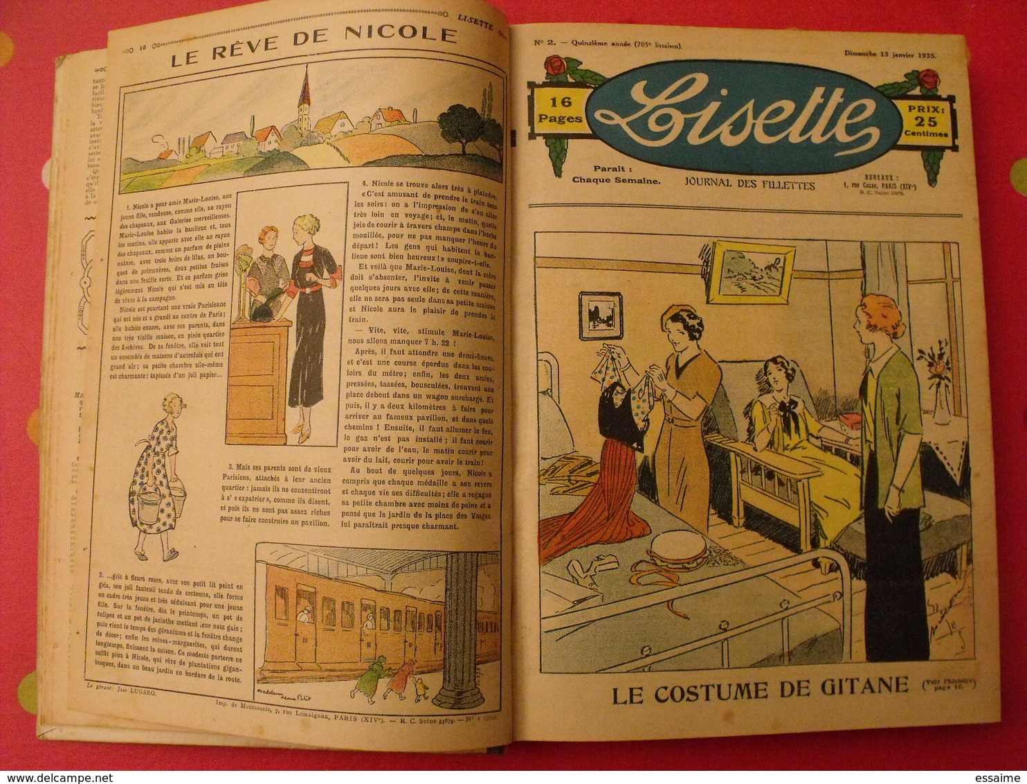 Lisette, album 16 XVI. 1935. recueil reliure. le rallic levesque maitrejean cuvillier bourdin dot