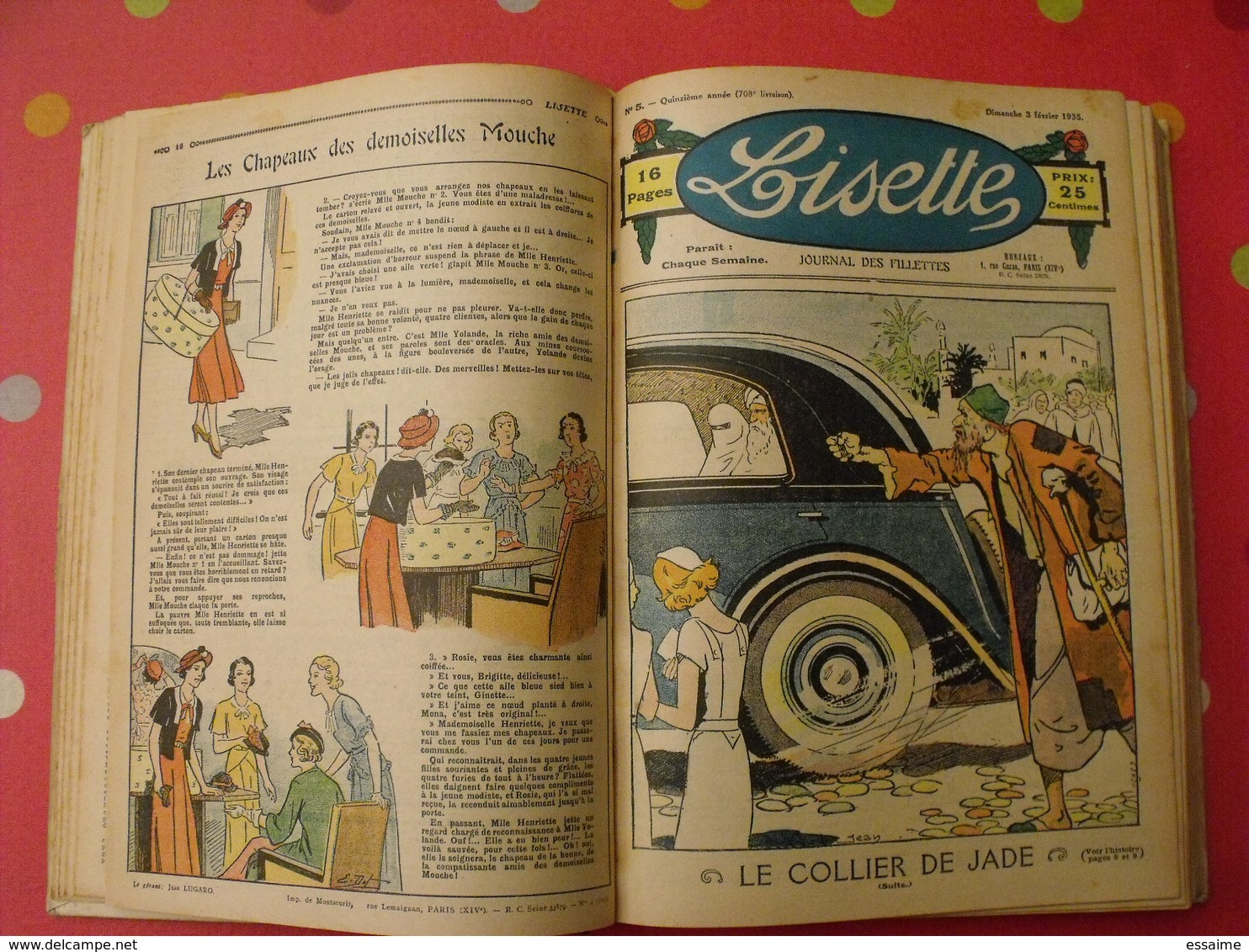 Lisette, album 16 XVI. 1935. recueil reliure. le rallic levesque maitrejean cuvillier bourdin dot