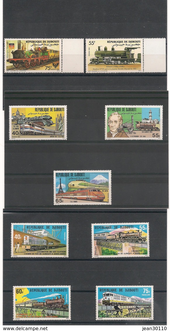 DJIBOUTI Années 1979/81 Locomotives  N° Y/T :491/494-531/533-603/604** Côte : 15,00 € - Dschibuti (1977-...)