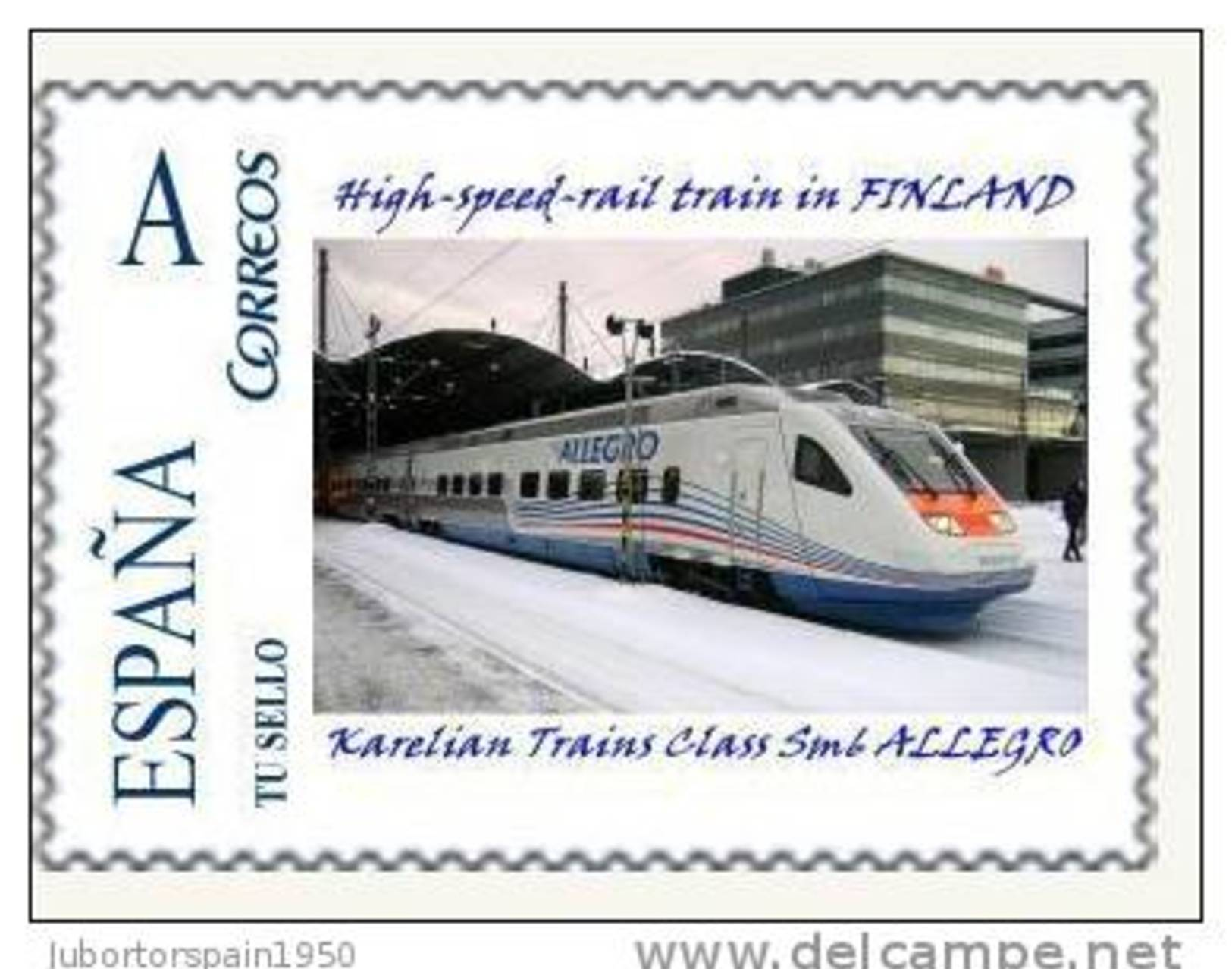 ESPAÑA*SPAIN*HIGH-SPEED-R AIL TRAIN In FINLAND*KARELIAN TRAINS CLASS SM6 ALLEGRO*RAILWAYS*BAHN*TU SELLO - Trains