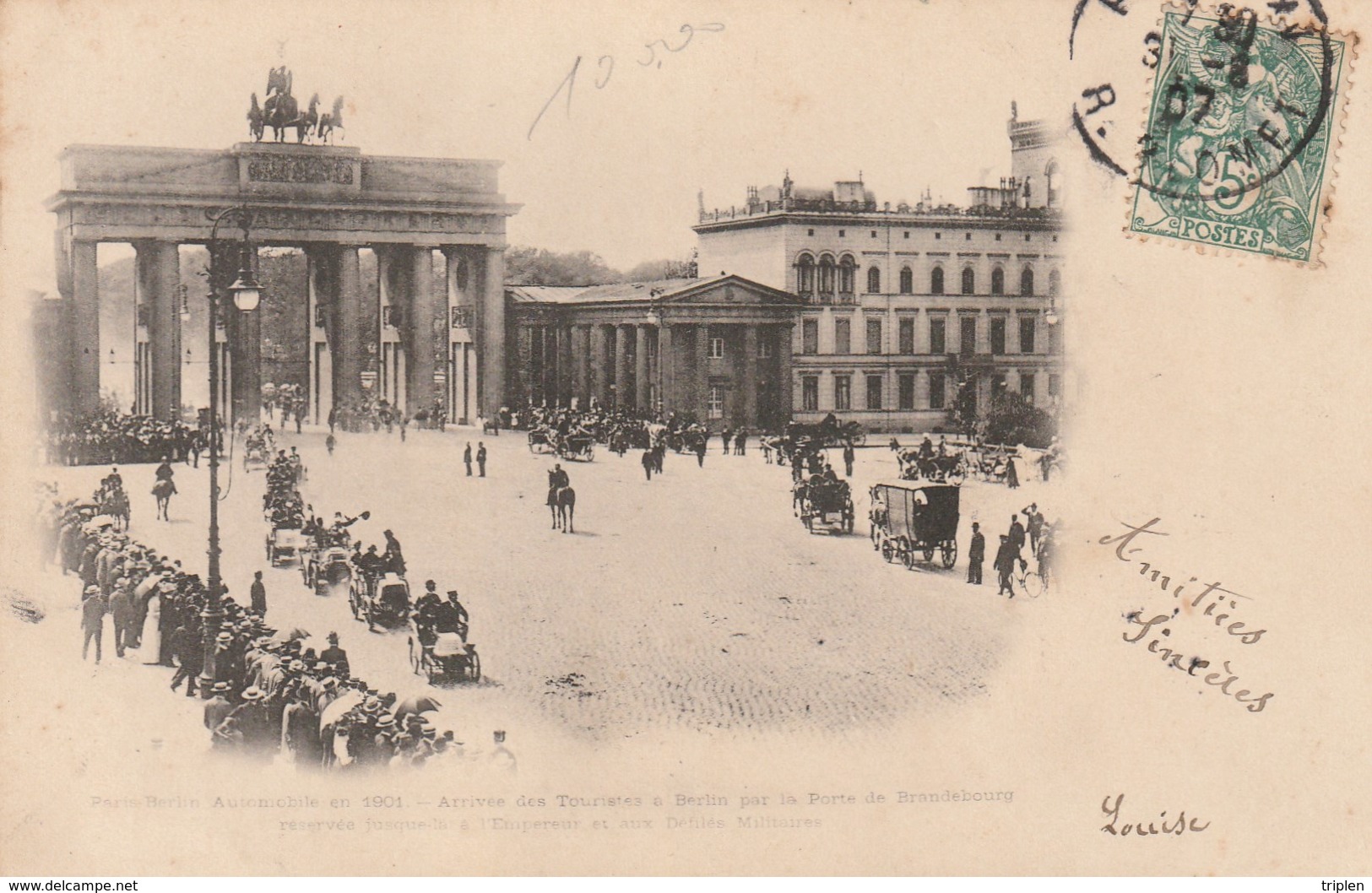 Paris-Berlin Automobile En 1901 - Arrivée Des Touristes à Berlin Par La Porte De Brandebourg - Mitte
