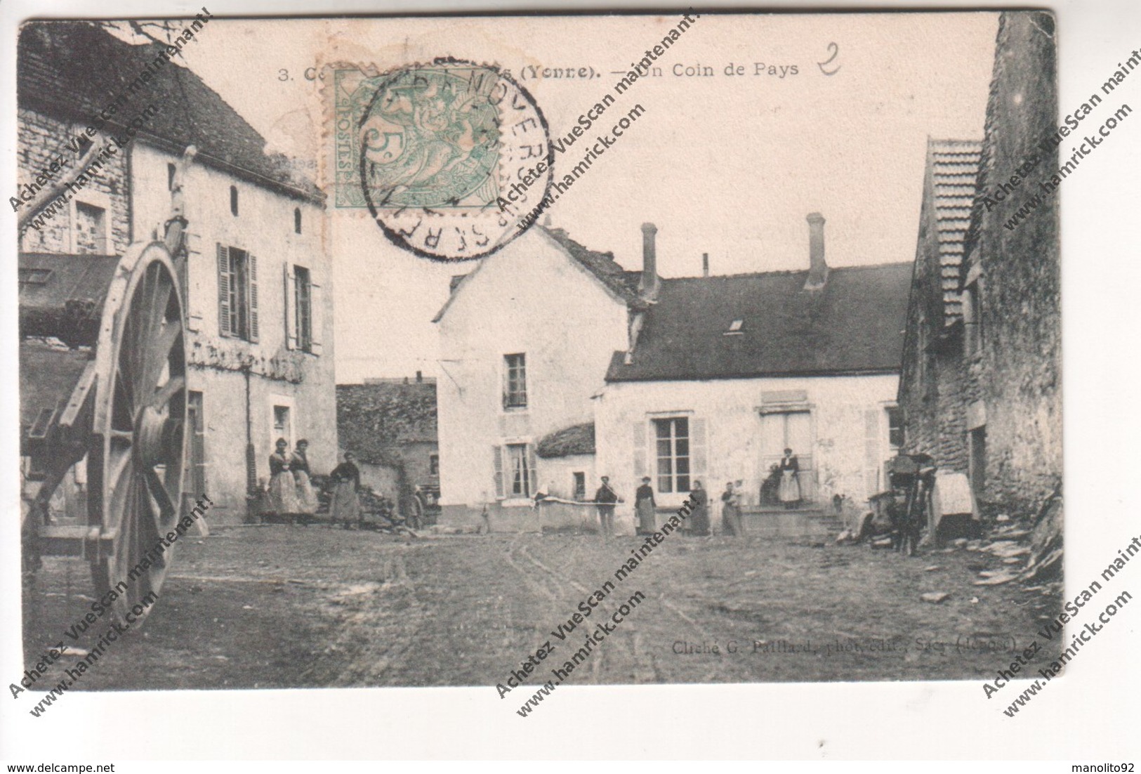 RARE CPA TORMANCY- MASSANGIS (89) : Un Coin De Pays (centre Du Village, Paysannes) - Autres & Non Classés